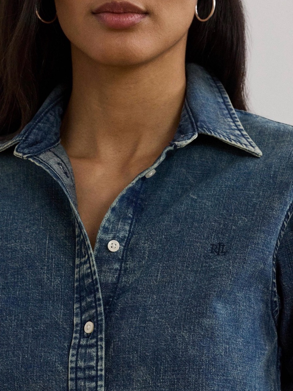 Lauren Ralph Lauren Women's Classic-Fit Denim Shirt - Picture 3 of 10